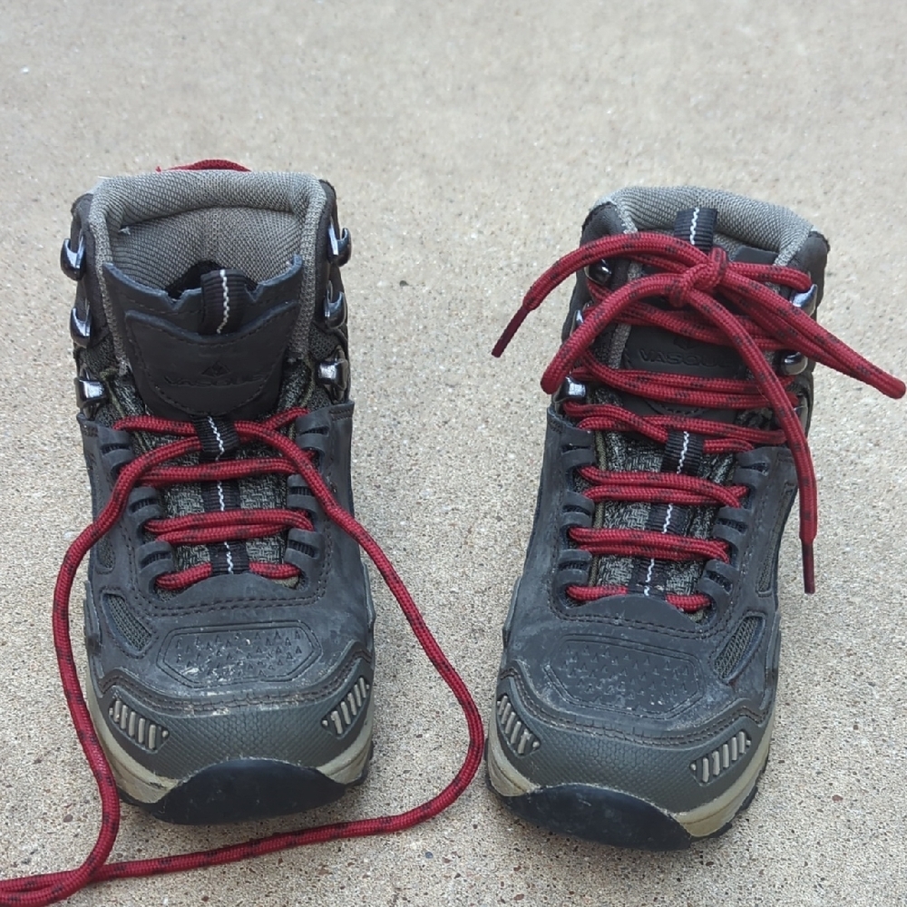 Vasque Black and Red Hiking Boots Rugged Design